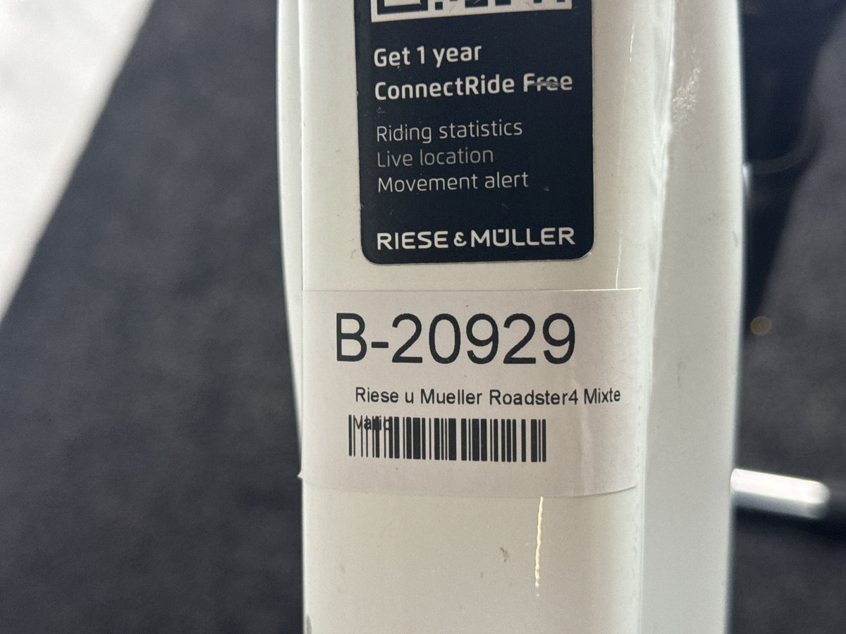 Riese & Müller Roadster4 Mixte vario gebraucht – Rahmennummer-Etikett