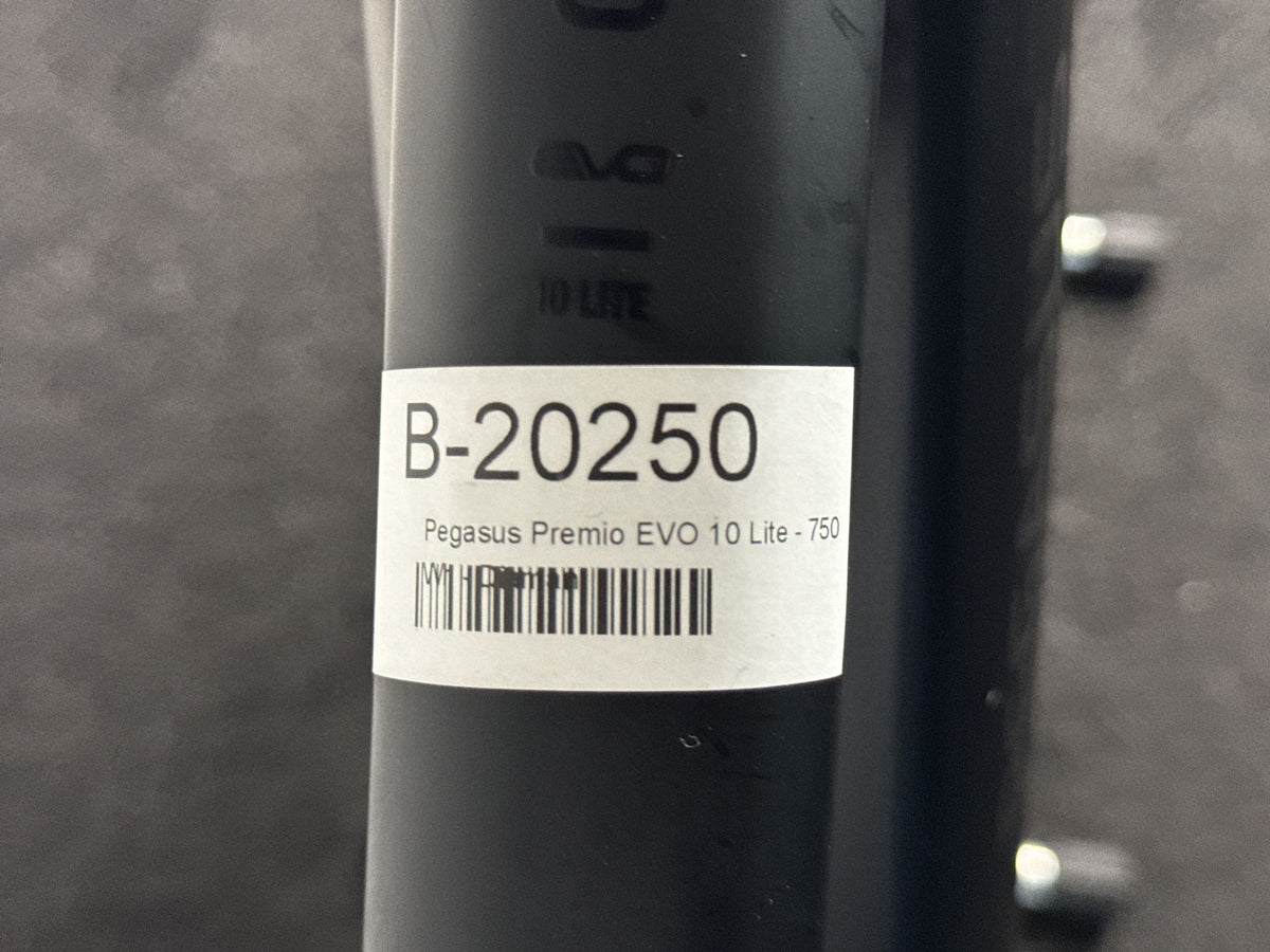 Pegasus Premio EVO 10 Lite gebraucht – Rahmennummer-Etikett