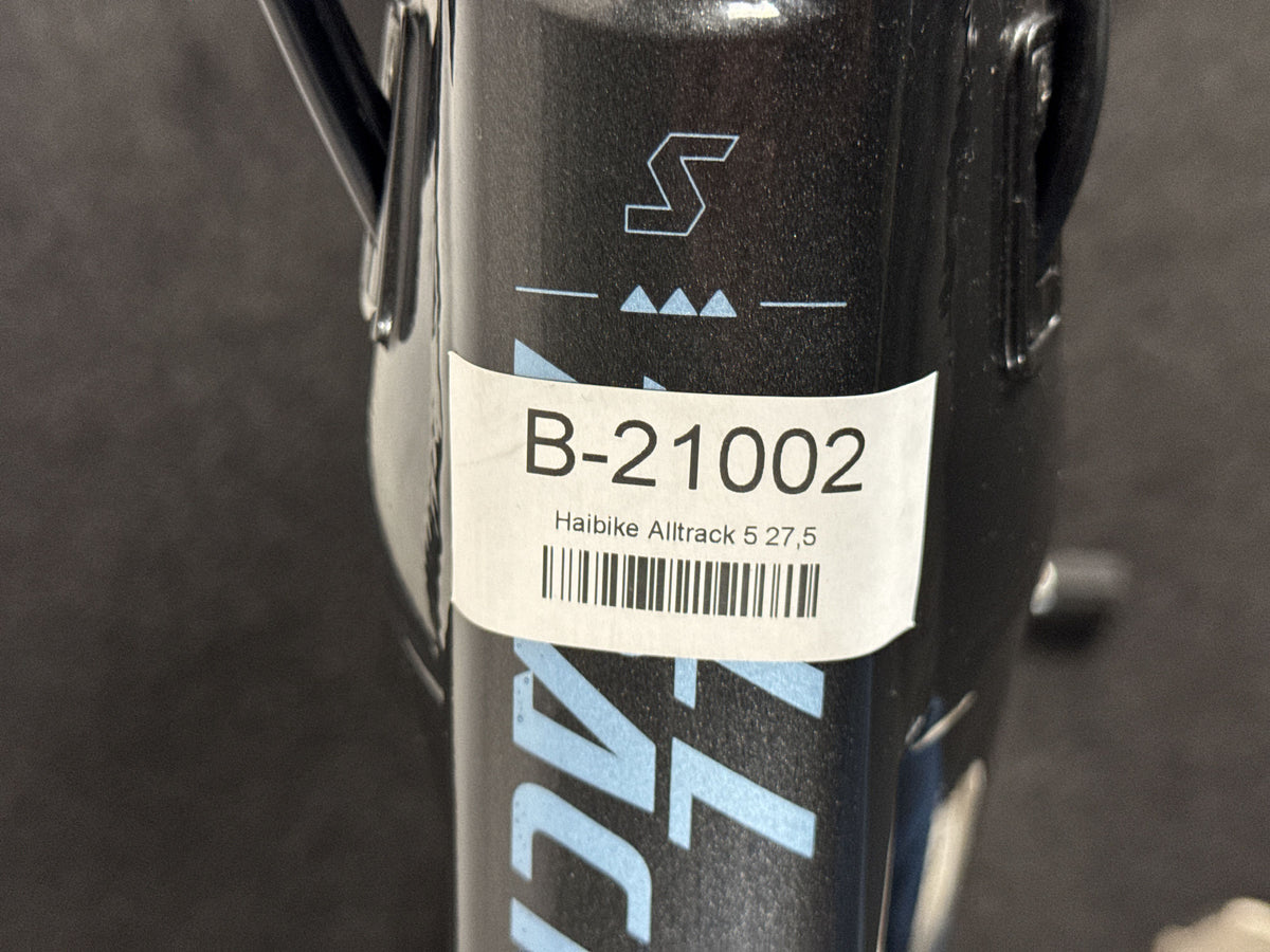 Haibike Alltrack 5 27,5 gebraucht – Rahmennummer-Etikett