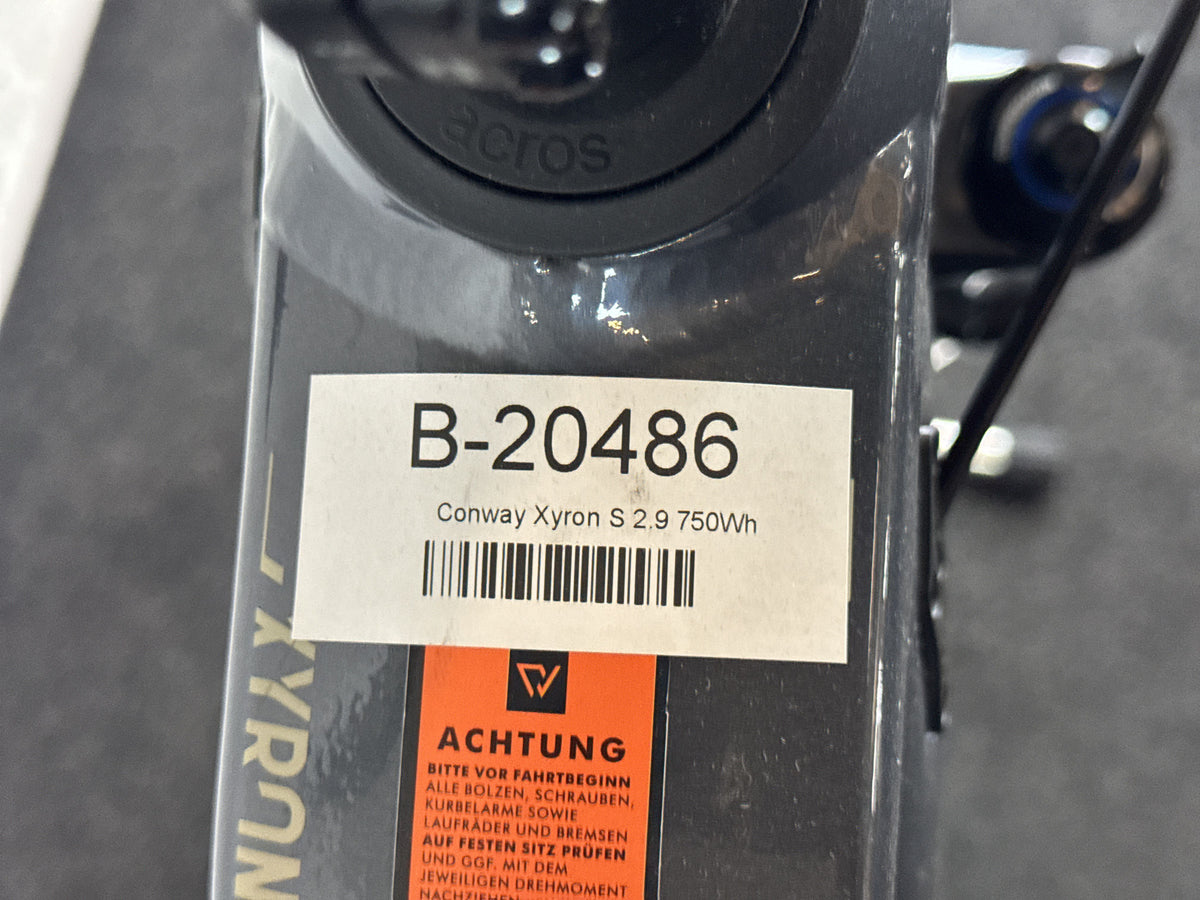 Conway Xyron S 2.9 gebraucht – Rahmennummer-Etikett